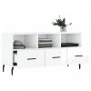 Fehér magasfényű szerelt fa TV-szekrény 102x36x50 cm