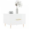 Magasfényű fehér szerelt fa dohányzóasztal 50 x 50 x 40 cm