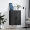 Fekete szerelt fa fali szekrény 69,5 x 34 x 90 cm