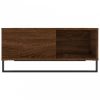 Barna tölgyszínű szerelt fa dohányzóasztal 80x80x36,5 cm