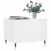 Magasfényű fehér szerelt fa dohányzóasztal 60x44,5x45 cm