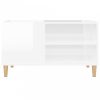 Magasfényű fehér szerelt fa hanglemezszekrény 84,5x38x48 cm