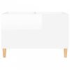 Magasfényű fehér szerelt fa hanglemezszekrény 74,5x38x48 cm