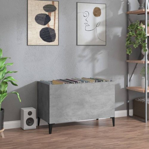 Betonszürke szerelt fa hanglemezszekrény 74,5x38x48 cm