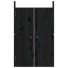 Fekete tömör fenyőfa kültéri konyhaszekrény ajtó 50 x 9 x 82 cm