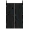 2 db fekete tömör fenyőfa kültéri konyhaszekrény ajtó 50x9x82cm