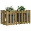 Impregnált fenyőfa kerti magaságyás kerítéssel 100x50x50 cm