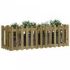Impregnált fenyőfa kerti magaságyás kerítéssel 150x50x50 cm