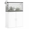 Magasfényű fehér szerelt fa akváriumi állvány 81x36x73 cm