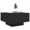 Fekete szerelt fa dohányzóasztal 55 x 55 x 31 cm