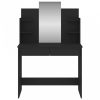 Fekete fésülködőasztal tükörrel 96x39x142 cm