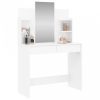 Magasfényű fehér fésülködőasztal tükörrel 96x39x142 cm