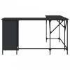 Fekete szerelt fa íróasztal 141x141x75 cm