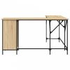 Sonoma-tölgyszínű szerelt fa íróasztal 141x141x75 cm