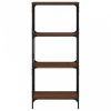 4 szintes barna tölgy színű szerelt fa könyvespolc 59x35x132 cm