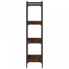 4 szintes barna tölgy színű szerelt fa könyvespolc 60x30x120 cm