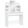 Fehér fésülködőasztal LED-del 96x40x142 cm
