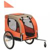 Narancssárga és szürke kutyaszállító kerékpár-utánfutó 
