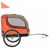 Narancssárga és szürke kutyaszállító kerékpár-utánfutó 
