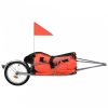 Kerékpár-utánfutó narancssárga/fekete táskával