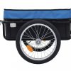 Kék acél kerékpár-utánfutó/kézi kocsi 155 x 60 x 83 cm