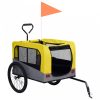 Sárga/szürke 2 az 1-ben bicikliutánfutó és sétakocsi