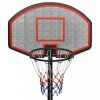 Fekete polietilén kosárlabda állvány 237-307 cm