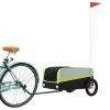 Fekete-zöld vas kerékpár utánfutó 30 kg