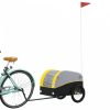 Fekete-sárga vas kerékpár utánfutó 30 kg