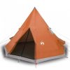 185T Taffeta 4-személyes szürke-narancs sátor 367x367x259 cm