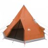 185T Taffeta 4-személyes szürke-narancs sátor 367x367x259 cm