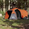 185T Taffeta 4-személyes szürke-narancs sátor 360x135x105 cm